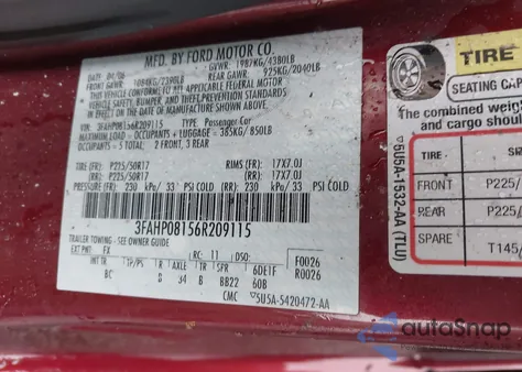 2006 Ford Fusion Sel from USA, damaged, VIN 3FAHP08156R209115